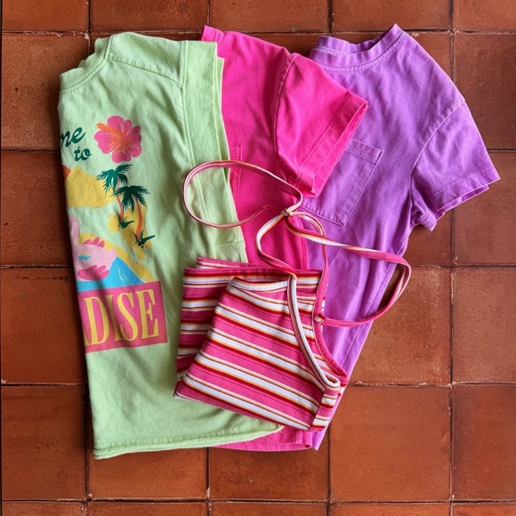 Girl’s Sz 8 Old Navy / Cat & Jack Spring / Summer T-Shirt Tank Top Bundle EUC - Picture 1 of 4